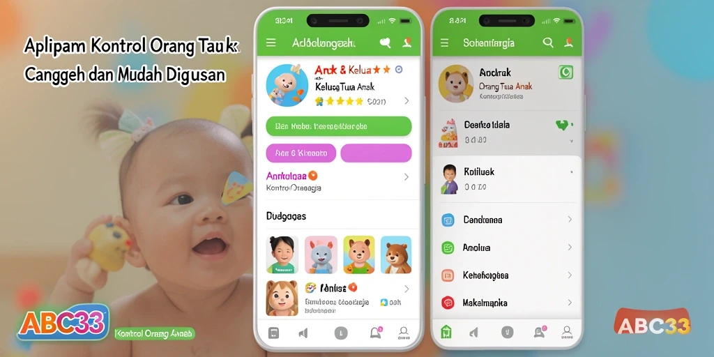 Tampilan antarmuka aplikasi ABC33 untuk kontrol orang tua yang mudah digunakan.