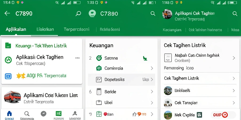 Antarmuka C7890 yang sederhana untuk cek tagihan listrik.