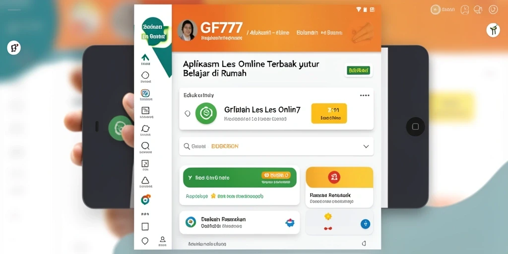 Antarmuka aplikasi Les Online yang mudah digunakan dan intuitif.