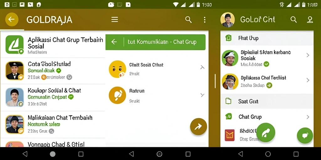 Antarmuka interaktif dan fitur grup di GOLDRAJA.