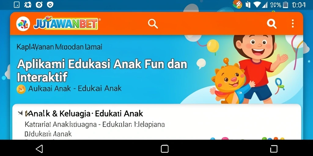 Tampilan antarmuka JUTAWANBET yang ramah anak dan interaktif.
