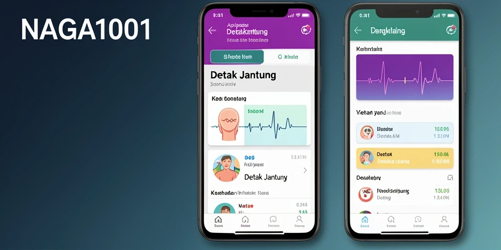 Tampilan antarmuka NAGA1001 yang user-friendly untuk detak jantung.