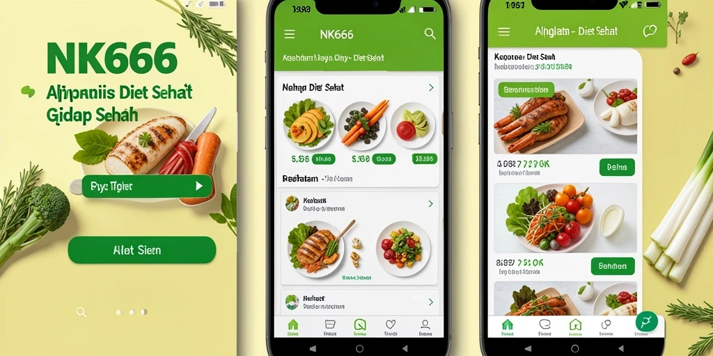 Tampilan antarmuka sederhana NK666 untuk Diet Sehat.