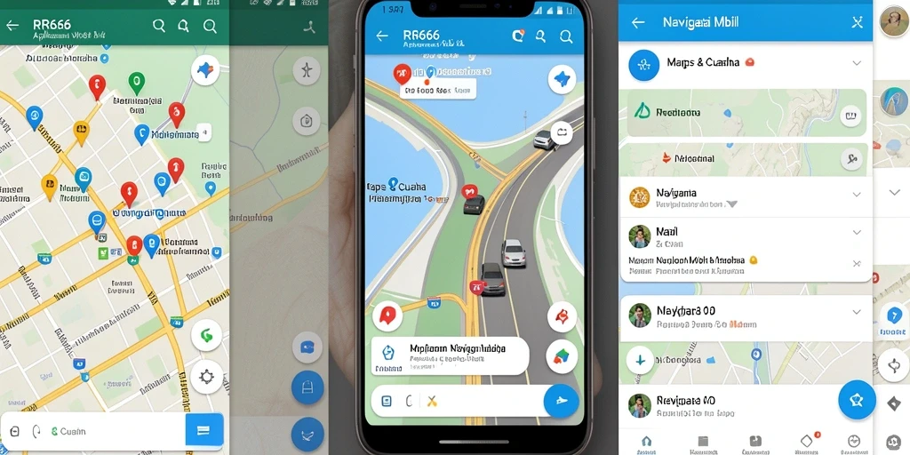 Antarmuka pengguna intuitif RR666 dengan fitur Navigasi Mobil.