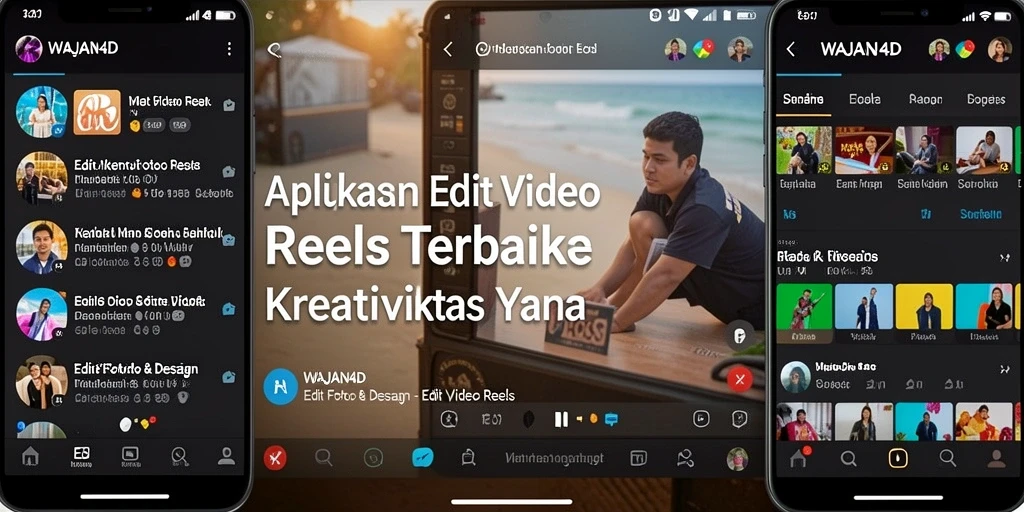 Antarmuka WAJAN4D yang modern untuk Edit Video Reels.