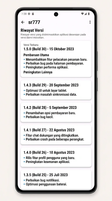 Riwayat Versi sr777 untuk Pengguna Android